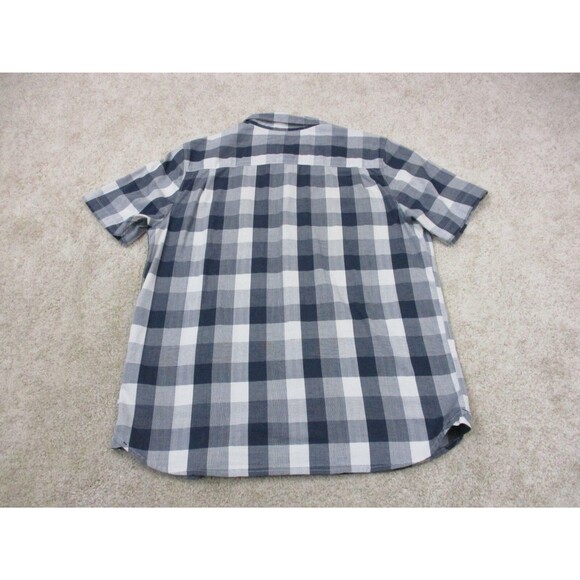 North Face Shirt Mens Large L Blue White Check Casual Short Sleeve Button Up - Picture 8 of 12